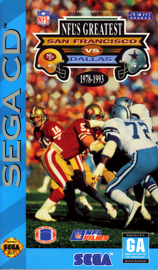 NFL's Greatest - San Francisco vs. Dallas 1978-1993 (USA) Sega CD Game Cover